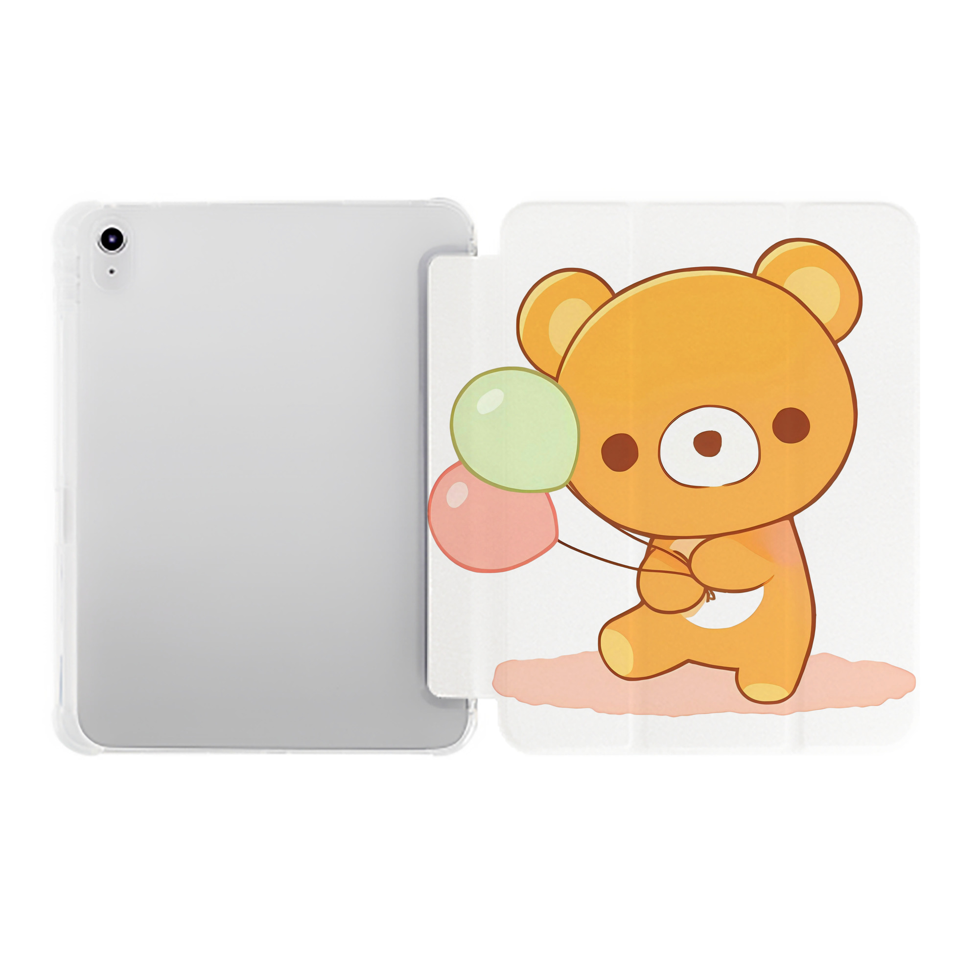 （画像用） リラックマ リラックマ キイロイトリ Rilakkuma Korilakkuma Kiiroitori IPad ケース ペン収納付き 三つ折りスタンド PUレザー×シリコン 対応機種9.5/10.5/10.9インチ